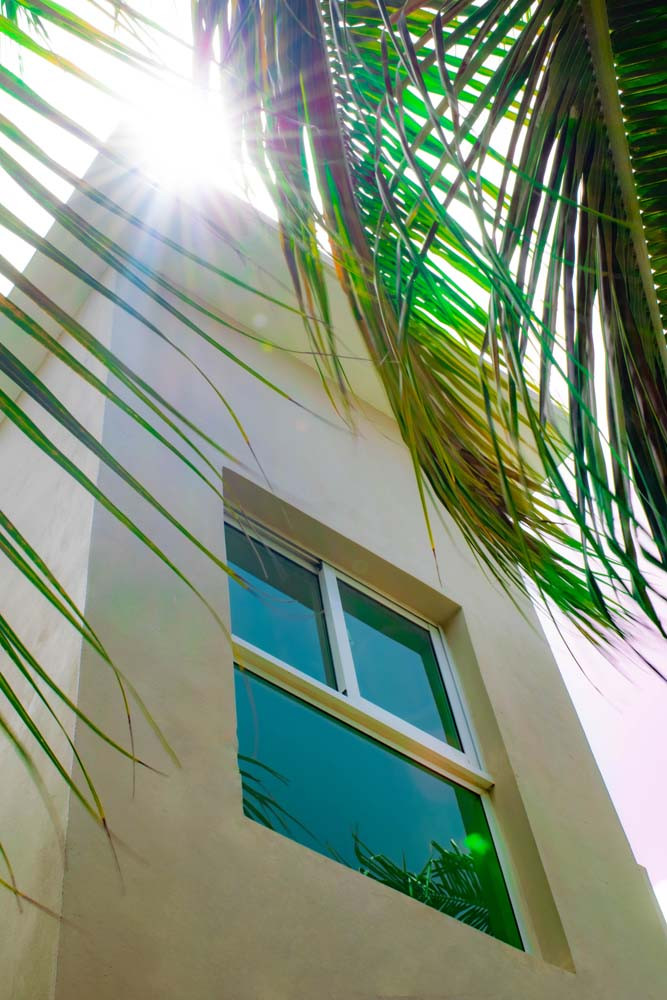 Windows facing green areas at Beach Apartamentos in Playa Palmera 